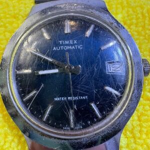 Vintage Timex Automatic Men's Watch Blue Face Silver Band 1978